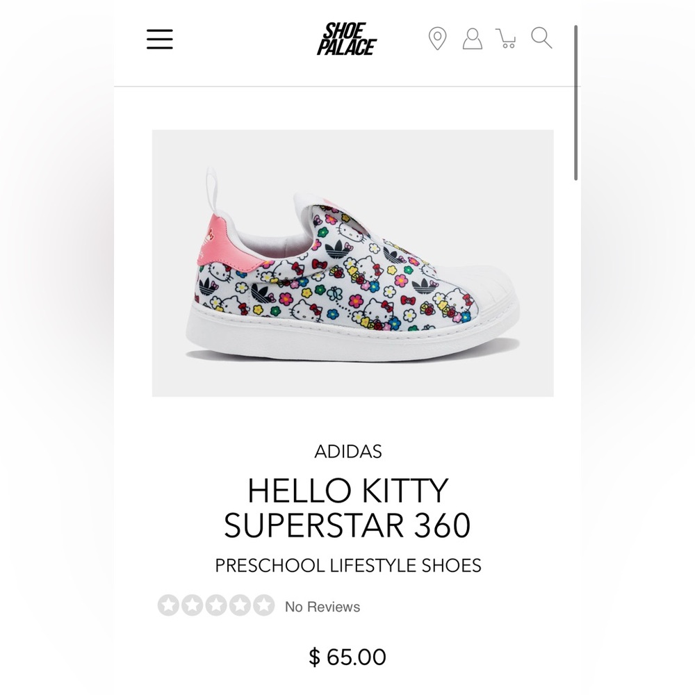 Adidas Kids Hello Kitty Superstar 360 Sneakers - White and Pink